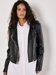 Apricot Black Biker Jacket - Image 2 of 5