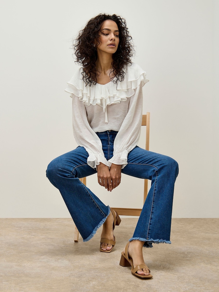 Apricot Blue Lucia Retro 2 Pockets Flare Jeans - Image 1 of 5