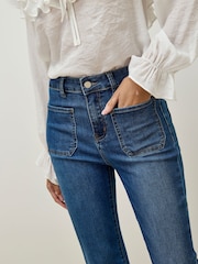 Apricot Blue Lucia Retro 2 Pockets Flare Jeans - Image 3 of 5