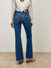 Apricot Blue Lucia Retro 2 Pockets Flare Jeans - Image 4 of 5