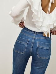 Apricot Blue Lucia Retro 2 Pockets Flare Jeans - Image 5 of 5