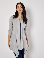 Apricot Grey Self Chevron Waterfall Cardigan - Image 4 of 5
