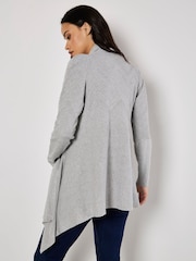 Apricot Grey Self Chevron Waterfall Cardigan - Image 5 of 5