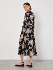 Apricot Black Floral Print Extravaganza Midaxi Dress - Image 2 of 5