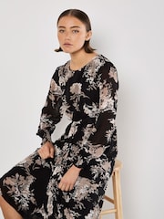 Apricot Black Floral Print Extravaganza Midaxi Dress - Image 3 of 5