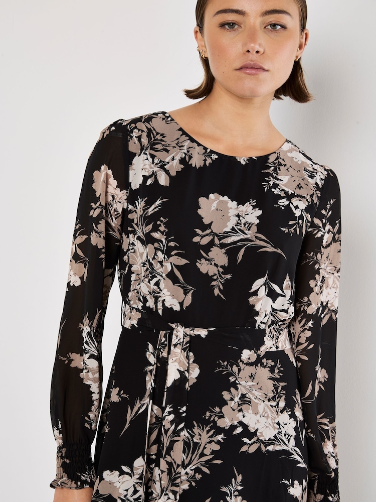 Apricot Black Floral Print Extravaganza Midaxi Dress - Image 5 of 5