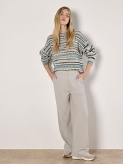 Apricot Green Multicoloured Stripe Aran Jumper - Image 3 of 5