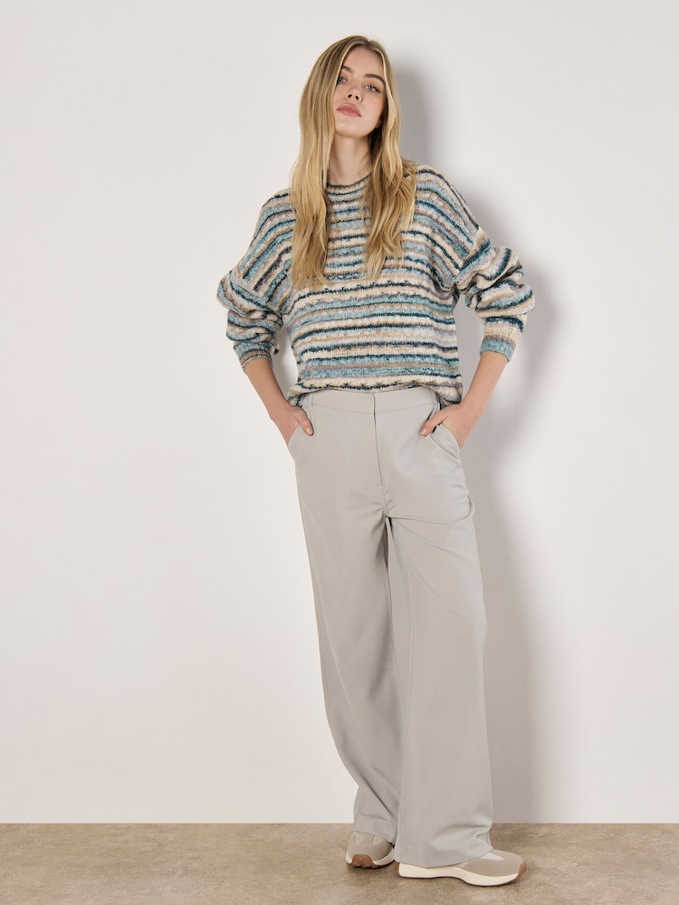 Apricot Green Multicoloured Stripe Aran Jumper - Image 3 of 5