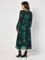 Apricot Green Floral Print Extravaganza Midaxi Dress - Image 2 of 5