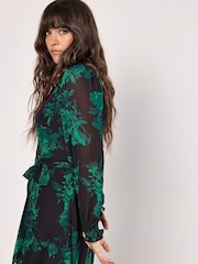 Apricot Green Floral Print Extravaganza Midaxi Dress - Image 4 of 5