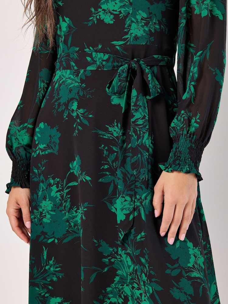Apricot Green Floral Print Extravaganza Midaxi Dress - Image 5 of 5