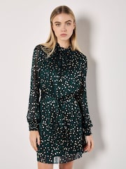 Apricot Green Gold Foil Scattered Dot Dress - Image 1 of 4