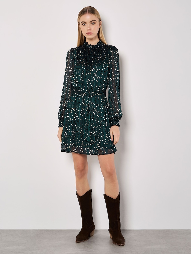 Apricot Green Gold Foil Scattered Dot Dress - Image 2 of 4