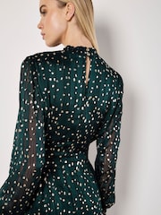 Apricot Green Gold Foil Scattered Dot Dress - Image 3 of 4