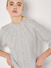 Apricot Grey Graduated Line Pearl Jumper - Image 2 of 4