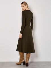 Apricot Green Knitted Clean Long Sleeve Midaxi Dress - Image 4 of 5