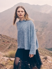 Apricot Grey Oversized Fluffy Yarn Jumper - Image 1 of 5