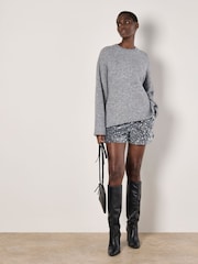 Apricot Grey Oversized Fluffy Yarn Jumper - Image 3 of 5