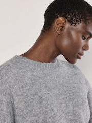 Apricot Grey Oversized Fluffy Yarn Jumper - Image 4 of 5