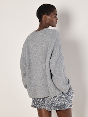 Apricot Grey Oversized Fluffy Yarn Jumper - Image 5 of 5
