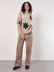 Apricot Natural Embroidered Daisies Jumper - Image 2 of 5