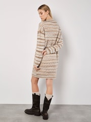 Apricot Natural Multi Stripe Cable Jumper Dress - Image 5 of 5