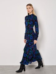 Apricot Blue Ornate Floral Halter Neck Midaxi Dress - Image 2 of 5