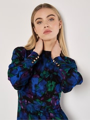 Apricot Blue Ornate Floral Halter Neck Midaxi Dress - Image 3 of 5