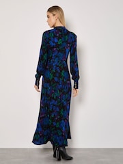 Apricot Blue Ornate Floral Halter Neck Midaxi Dress - Image 5 of 5