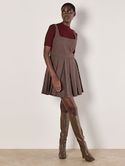 Apricot Red Mini Pleated Check Skater Dress - Image 4 of 4