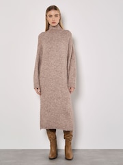 Apricot Natural Oversize Hairy Midi Jumper Dress - Image 5 of 6
