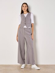 Apricot Grey Pinstripe Waistcoat - Image 2 of 5
