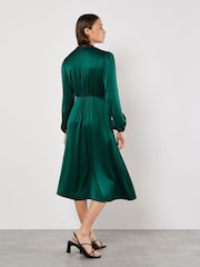 Apricot Green Lace Insert Satin Dress - Image 5 of 5