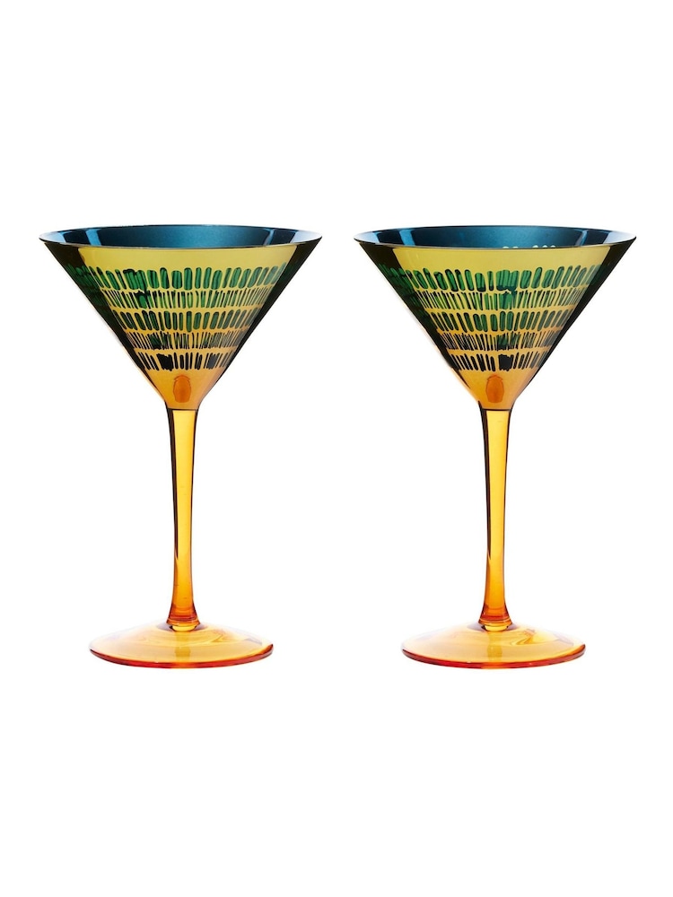 Artland Set of 2 Gold Fiesta Cocktail Glasses - Image 2 of 3