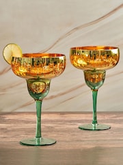 Artland Set of 2 Gold Fiesta Margarita Glasses - Image 1 of 3