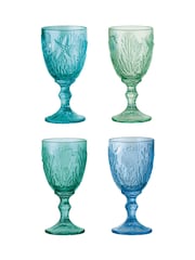 Artland Set of 4 Blue Marine Goblets - Image 2 of 3