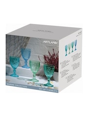 Artland Set of 4 Blue Marine Goblets - Image 3 of 3