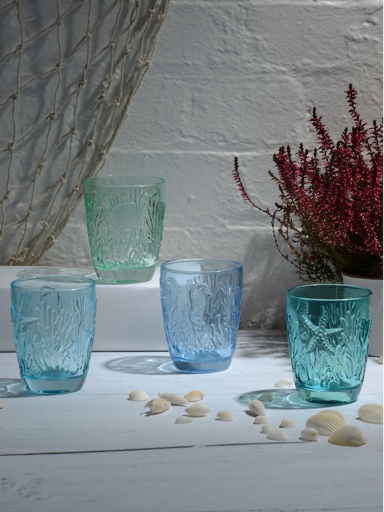 Artland Set of 4 Blue Marine DOF Tumblers - Image 1 of 3