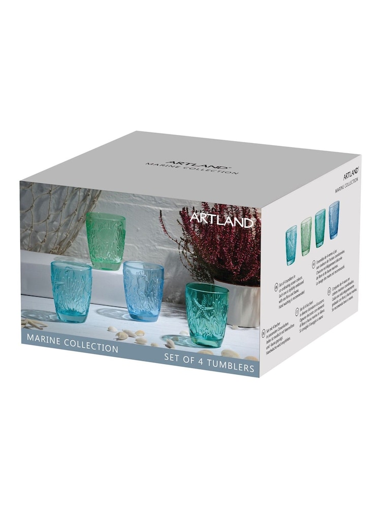 Artland Set of 4 Blue Marine DOF Tumblers - Image 3 of 3