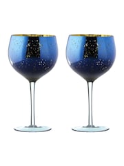 Artland Set of 2 Blue Galaxy Gin Glasses - Image 2 of 3