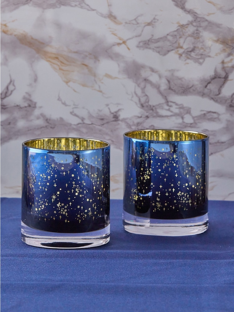 Artland Set of 2 Blue Galaxy Night Light Holders - Image 1 of 3