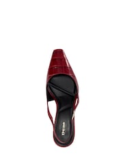 Dune London Red Contact Branded Block Slingback Court Heels - Image 5 of 6
