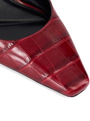 Dune London Red Contact Branded Block Slingback Court Heels - Image 6 of 6