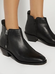 Dune London Black Pear Flat Ankle Boots - Image 1 of 6