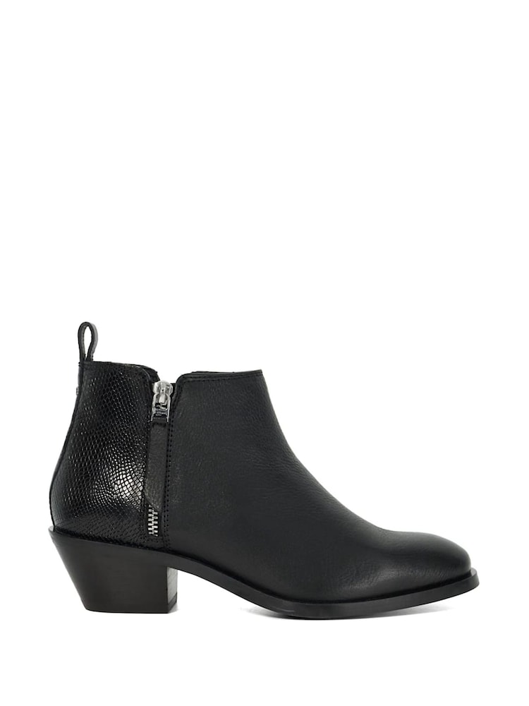 Dune London Black Pear Flat Ankle Boots - Image 2 of 6