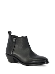 Dune London Black Pear Flat Ankle Boots - Image 3 of 6