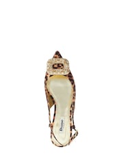 Dune London Animal Print Confidence Broach Trim Flat Slingback Flats - Image 6 of 7