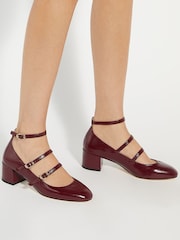 rdeča - Dune London Pristop Triple Strap Maryjane Nizki sodni pete - Slika 1 iz 6