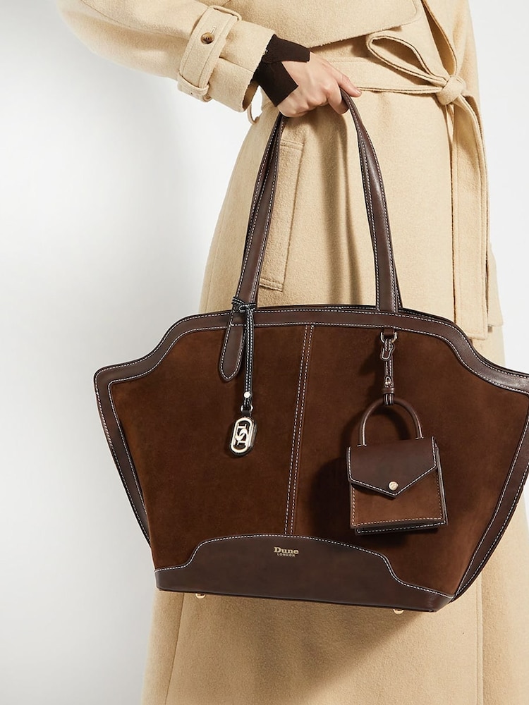 Dune London Brown Large Decided Smart Tote Bag - Image 1 of 5
