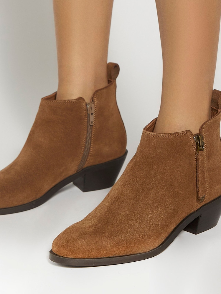 Dune London Natural Pear Flat Ankle Boots - Image 1 of 6